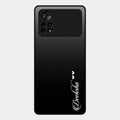 Customize Name Gradient Glass Case Cover Black For Poco X4 Pro 5G