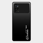 Customize Name Gradient Glass Case Cover Black For Poco X4 Pro 5G
