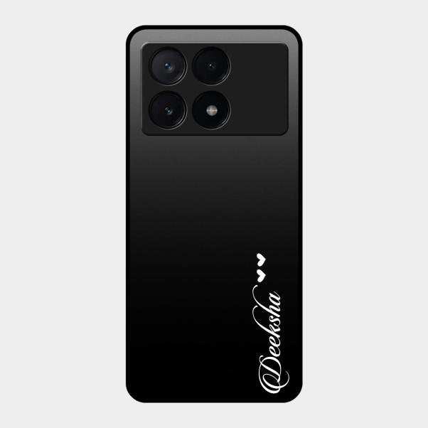 Customize Name Gradient Glass Case Cover Black For Poco X6 Pro 5G