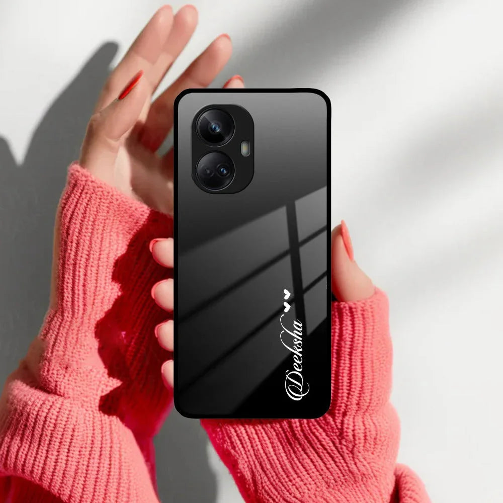 Customize Name Gradient Glass Case Cover Black For Realme/Narzo - ShopOnCliQ