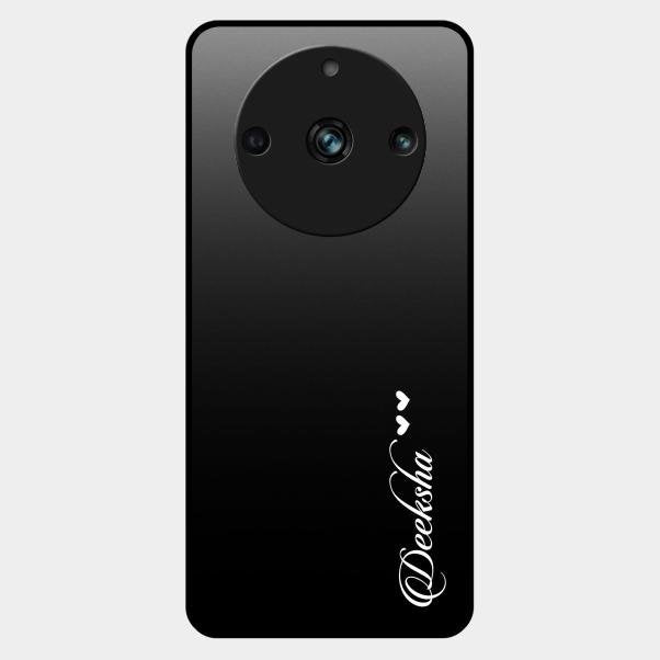 Customize Name Gradient Glass Case Cover Black For Realme 11 Pro Plus 5G