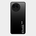 Customize Name Gradient Glass Case Cover Black For Realme 11X 5G