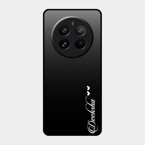 Customize Name Gradient Glass Case Cover Black For Realme 12 Pro 5G