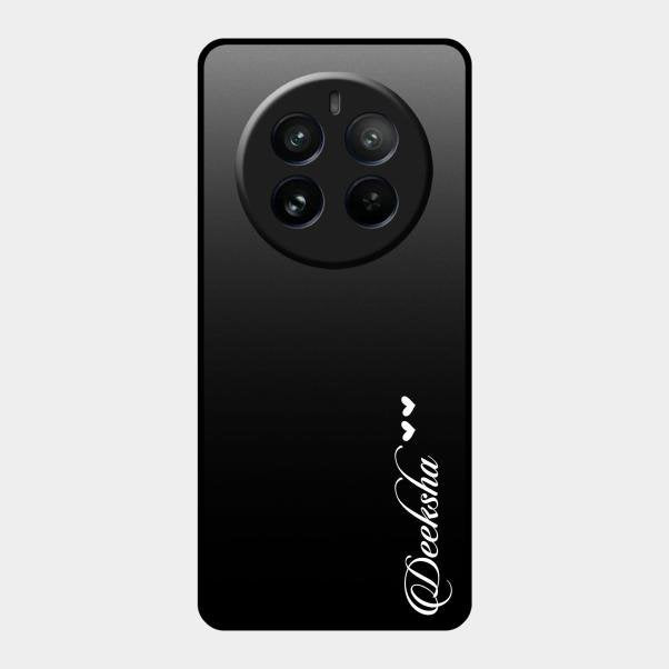 Customize Name Gradient Glass Case Cover Black For Realme 12 Pro Plus 5G