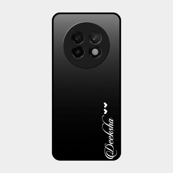 Customize Name Gradient Glass Case Cover Black For Realme 13 Plus 5G