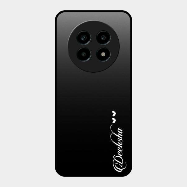 Customize Name Gradient Glass Case Cover Black For Realme 13 Pro Plus 5G