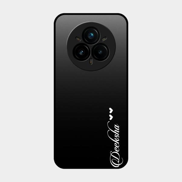 Customize Name Gradient Glass Case Cover Black For Realme 14 Pro 5G