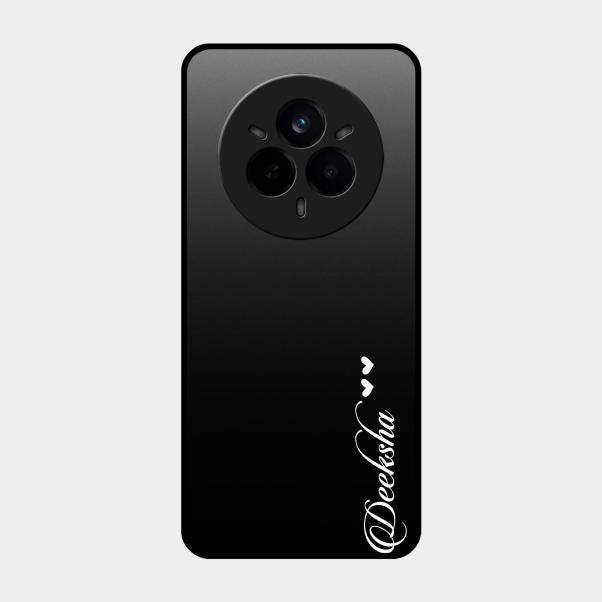 Customize Name Gradient Glass Case Cover Black For Realme 14 Pro Plus 5G