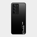 Customize Name Gradient Glass Case Cover Black For Realme 14X 5G
