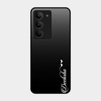 Customize Name Gradient Glass Case Cover Black For Realme 14X 5G