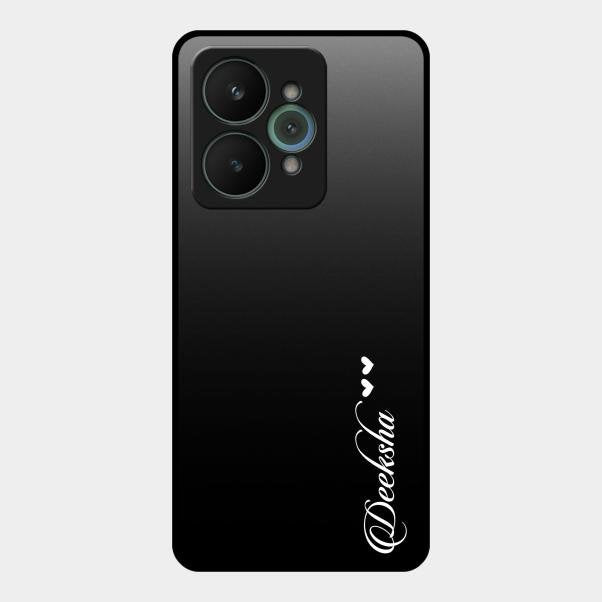 Customize Name Gradient Glass Case Cover Black For Realme 15 5G