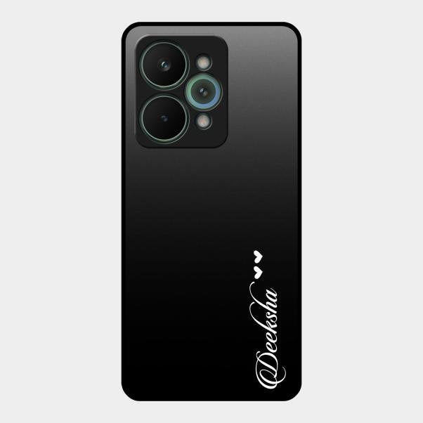 Customize Name Gradient Glass Case Cover Black For Realme 15 Pro 5G
