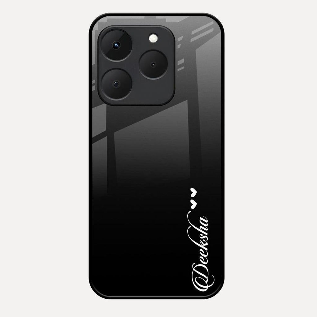 Customize Name Gradient Glass Case Cover Black For Realme 15T 5G