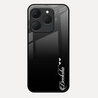Customize Name Gradient Glass Case Cover Black For Realme 15T 5G