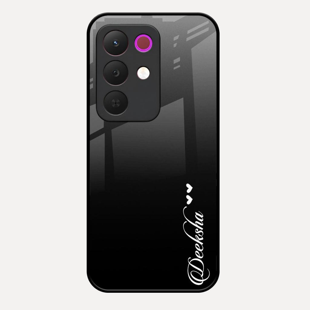 Customize Name Gradient Glass Case Cover Black For Realme 15X 5G