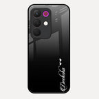 Customize Name Gradient Glass Case Cover Black For Realme 15X 5G