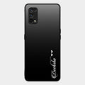 Customize Name Gradient Glass Case Cover Black For Realme 7 Pro