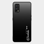 Customize Name Gradient Glass Case Cover Black For Realme 7 Pro