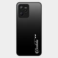 Customize Name Gradient Glass Case Cover Black For Realme C35
