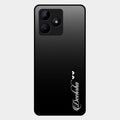 Customize Name Gradient Glass Case Cover Black For Realme C53