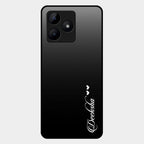 Customize Name Gradient Glass Case Cover Black For Realme C53