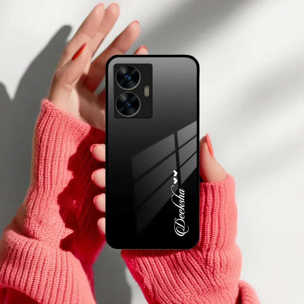 Customize Name Gradient Glass Case Cover Black For Realme/Narzo - ShopOnCliQ