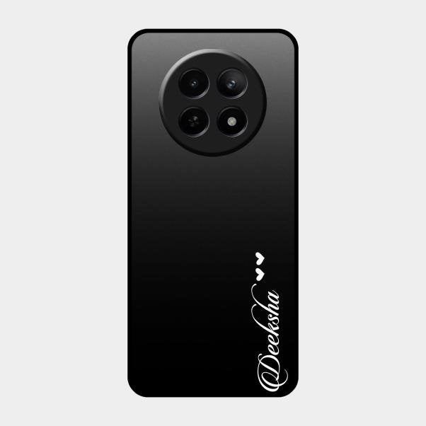 Customize Name Gradient Glass Case Cover Black For Realme C65 5G
