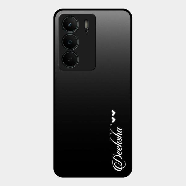 Customize Name Gradient Glass Case Cover Black For Realme C75 5G