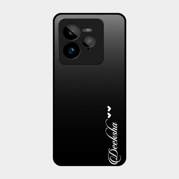 Customize Name Gradient Glass Case Cover Black For Realme Gt 7 Pro