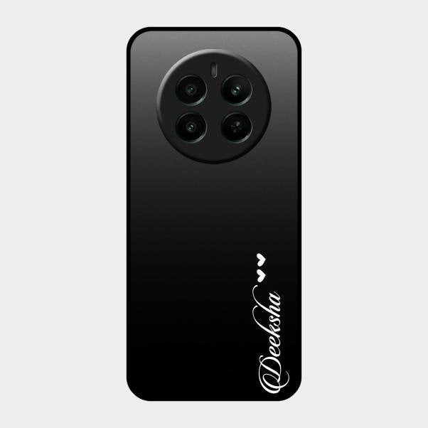 Customize Name Gradient Glass Case Cover Black For Realme Narzo 70 5G