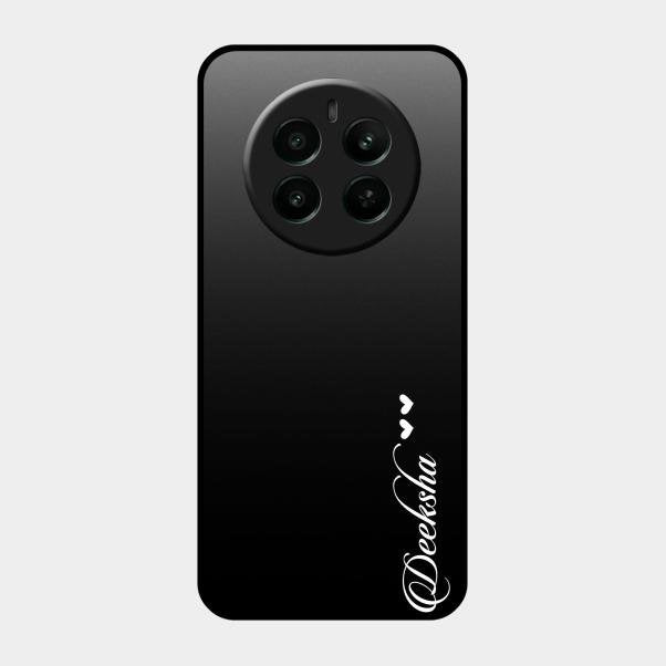 Customize Name Gradient Glass Case Cover Black For Realme Narzo 70 Pro 5G