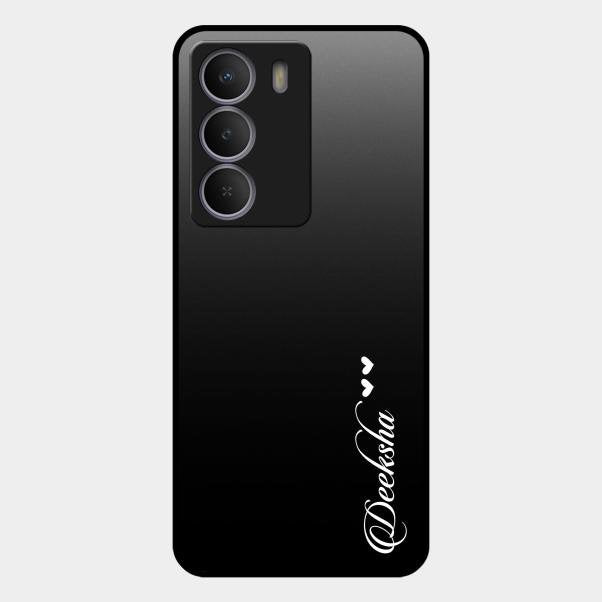 Customize Name Gradient Glass Case Cover Black For Realme P3 Lite 5G