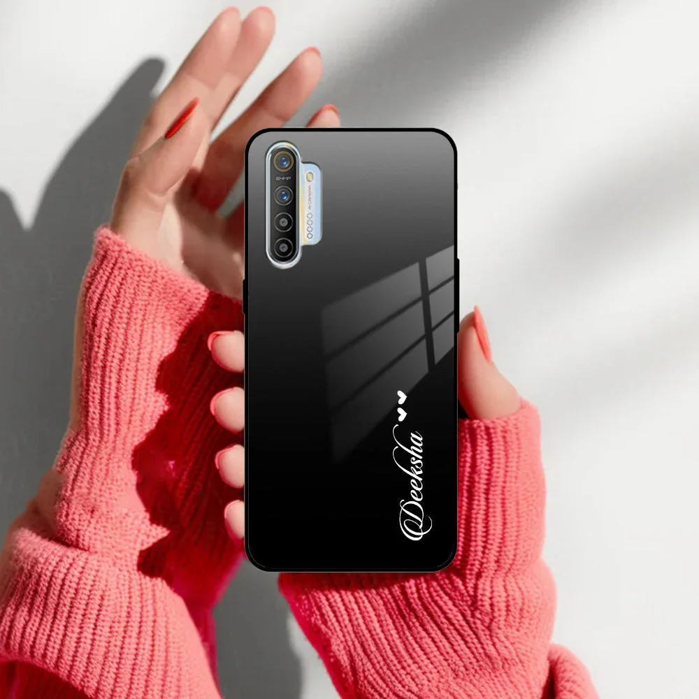Customize Name Gradient Glass Case Cover Black For Realme/Narzo - ShopOnCliQ