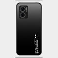 Customize Name Gradient Glass Case Cover Black For Redmi 11 Prime 5G