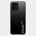 Customize Name Gradient Glass Case Cover Black For Redmi 12 5G