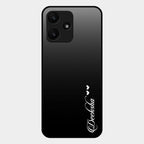 Customize Name Gradient Glass Case Cover Black For Redmi 12 5G