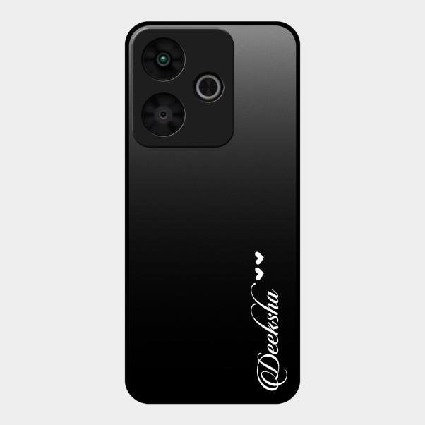 Customize Name Gradient Glass Case Cover Black For Redmi 13 5G