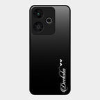 Customize Name Gradient Glass Case Cover Black For Redmi 13 5G