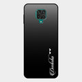 Customize Name Gradient Glass Case Cover Black For Redmi Note 10 Lite