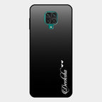 Customize Name Gradient Glass Case Cover Black For Redmi Note 10 Lite