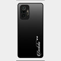 Customize Name Gradient Glass Case Cover Black For Redmi Note 10 Pro Max