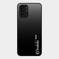 Customize Name Gradient Glass Case Cover Black For Redmi Note 10
