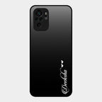 Customize Name Gradient Glass Case Cover Black For Redmi Note 10