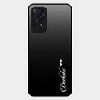 Customize Name Gradient Glass Case Cover Black For Redmi Note 11 Pro 5G