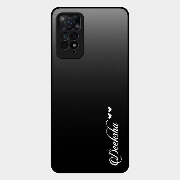 Customize Name Gradient Glass Case Cover Black For Redmi Note 11 Pro Plus 5G