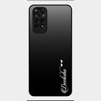 Customize Name Gradient Glass Case Cover Black For Redmi Note 11