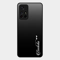 Customize Name Gradient Glass Case Cover Black For Redmi Note 11T 5G