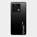 Customize Name Gradient Glass Case Cover Black For Redmi Note 13 5G