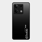 Customize Name Gradient Glass Case Cover Black For Redmi Note 13 5G
