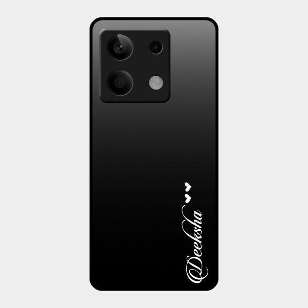Customize Name Gradient Glass Case Cover Black For Redmi Note 13 5G